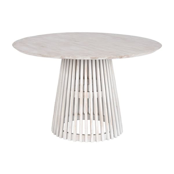 Spisebord Home ESPRIT Hvid Cedertræ 120 x 120 x 75 cm
