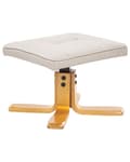 Miniatyrbilde 9 av 11: Hvilestol Lys Beige med Fotstøtte Kunstskinn Polstret Treramme Svingbar Justerbar Oppvarming Massasjefunksjon Retro Design