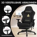 Miniatyrbild 2 av 2: Spelstol, 3D Justerbara Armstöd, Äkta Läder,armégrön