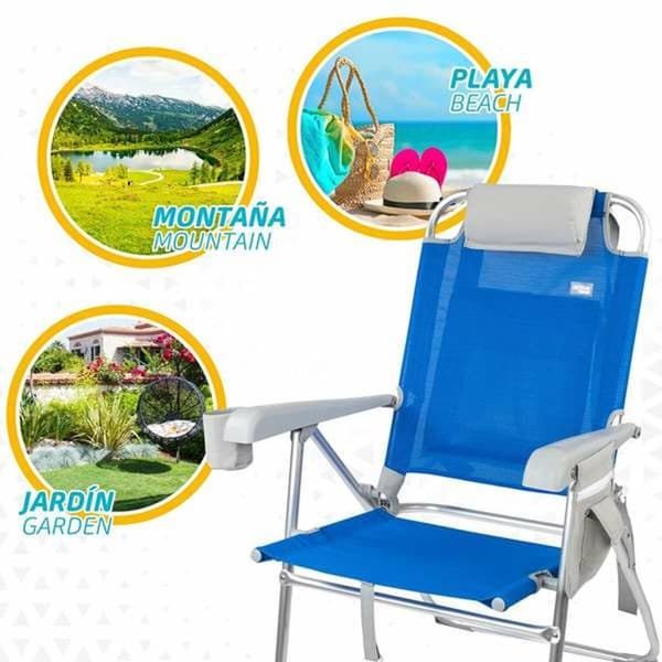 Polstrede Campingstol Colorbaby Blå 47 x 63 x 99 cm Strand