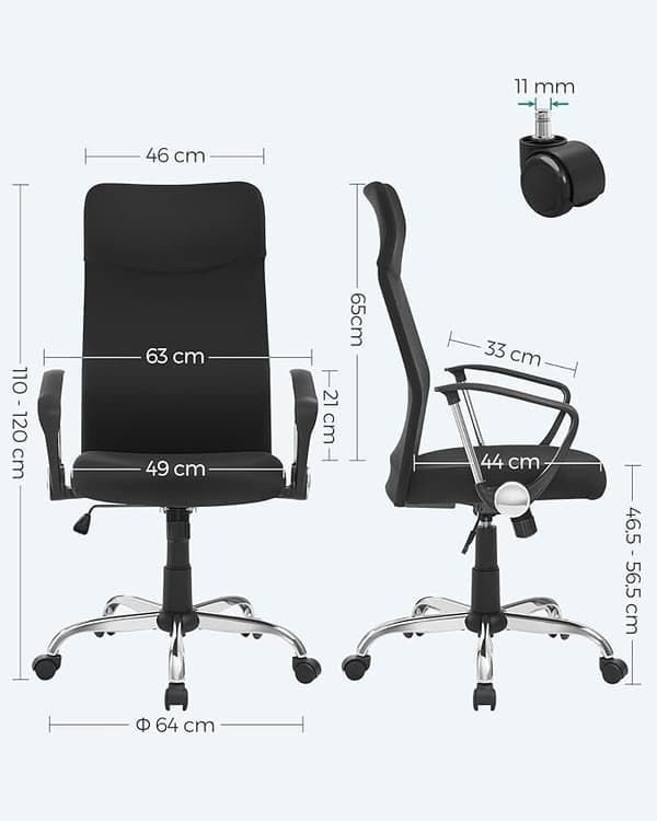 Toimistotuoli, Ergonominen Kääntötuoli, Pehmustettu Istuin, Kangaspäällinen, Säädettävä Ja Kallistettava