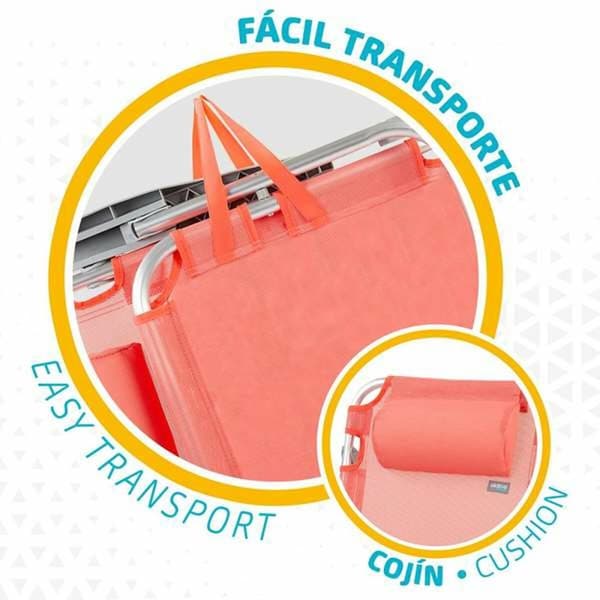 Polstrede Campingstol Colorbaby Flamingo Pink 48 x 46 x 84 cm Strand