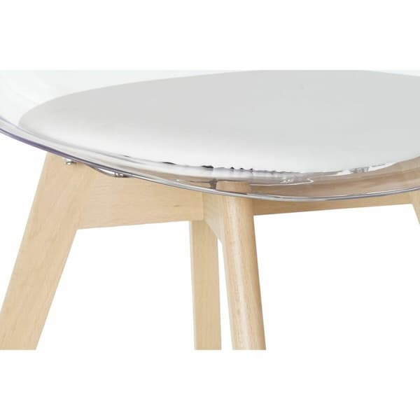 KÄYTETTY Ruokatuoli DKD Home Decor Valkoinen Puu Polykarbonaatti (Kunnostetut Tuotteet A)