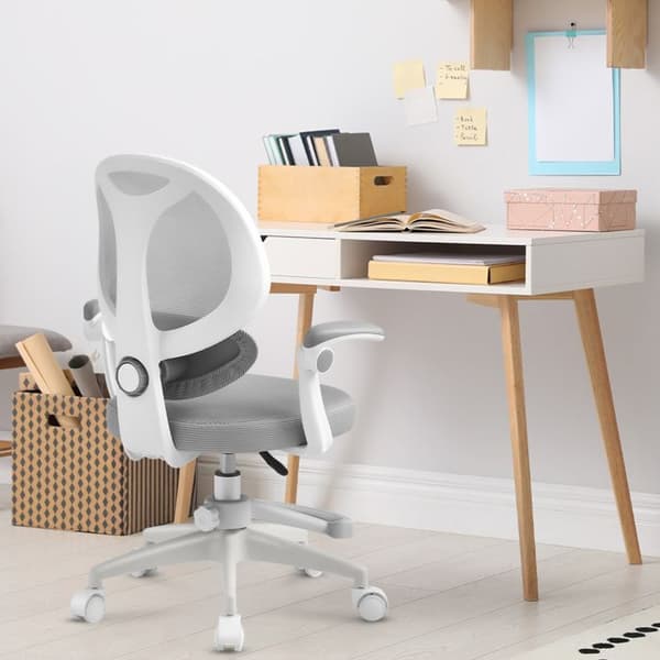 Justerbar barnkontorsstol MARK ADLER Junior 4.5 Grå - Ergonomisk, Fällbara armstöd, Självlåsande hjul