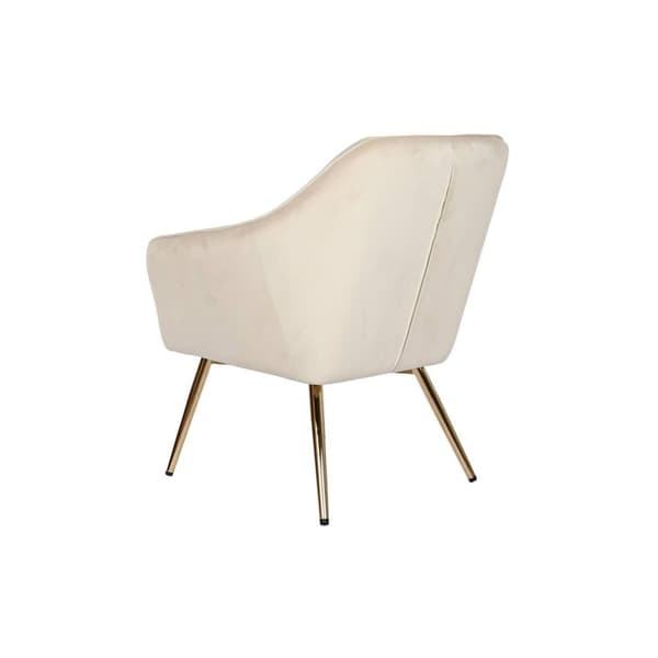 Lænestol DKD Home Decor Flødefarvet Gylden Metal 74 x 74 x 90 cm