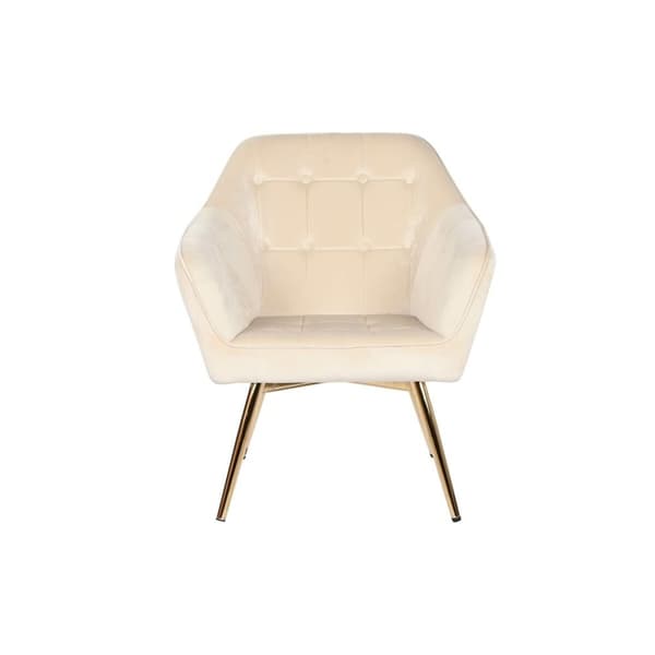 Lænestol DKD Home Decor Flødefarvet Gylden Metal 74 x 74 x 90 cm