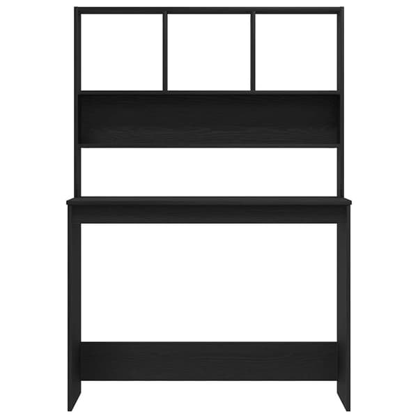vidaXL Skrivebord med hyller svart eik 102x45x148 cm konstruert tre