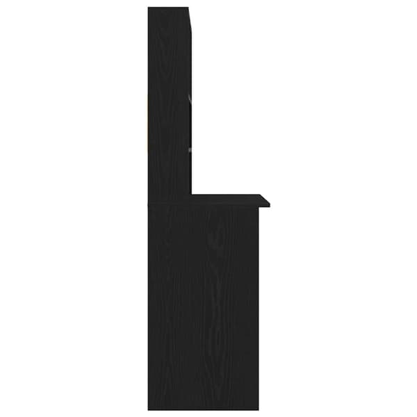 vidaXL Skrivebord med hyller svart eik 102x45x148 cm konstruert tre