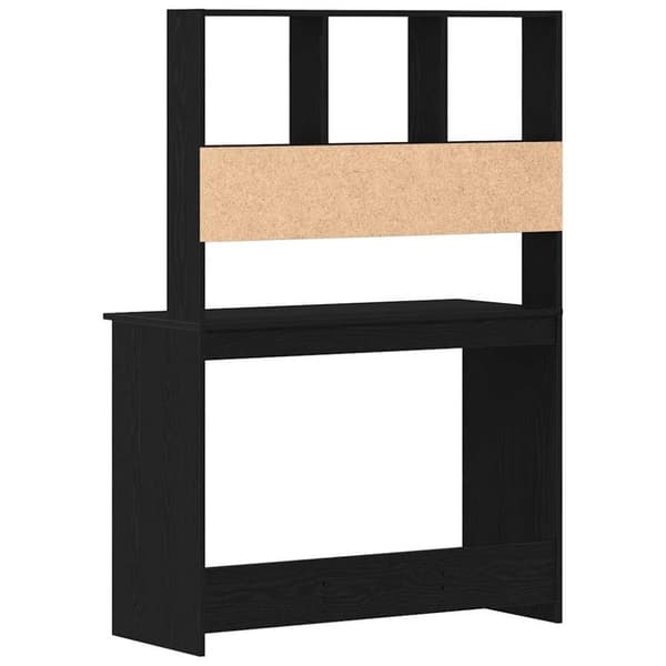 vidaXL Skrivebord med hyller svart eik 102x45x148 cm konstruert tre