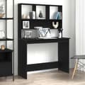 Miniatyrbilde 2 av 11: vidaXL Skrivebord med hyller svart eik 102x45x148 cm konstruert tre