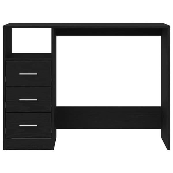 vidaXL skrivebord m. skuffer 102x50x76 cm konstrueret træ sort egetræ