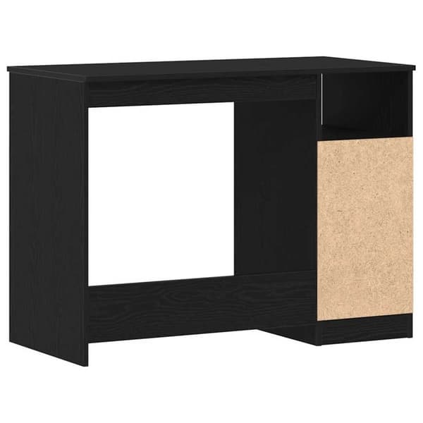 vidaXL skrivebord m. skuffer 102x50x76 cm konstrueret træ sort egetræ
