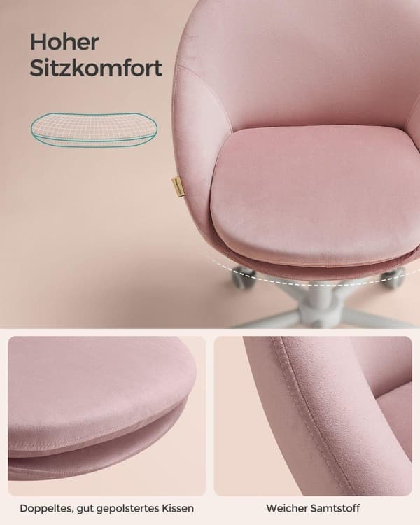 Stol, SONGMICS OBG020G01, 60x60 cm, Pink