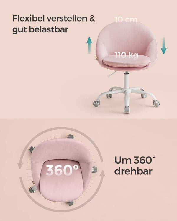 Stol, SONGMICS OBG020G01, 60x60 cm, Pink
