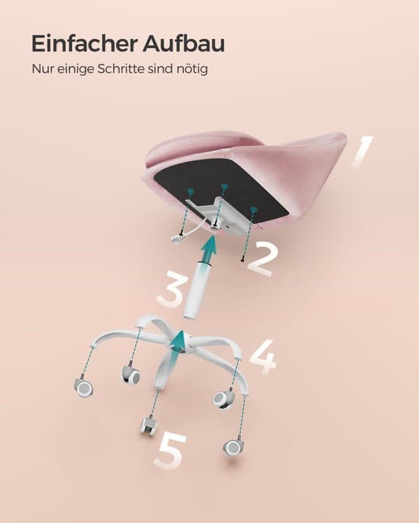 Stol, SONGMICS OBG020G01, 60x60 cm, Pink