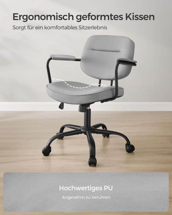 Kontorstol, SONGMICS OBG033B01, 60x60 cm, Grå