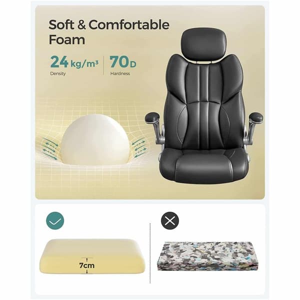 Kontorsstol, SONGMICS OBG65BK, Svart
