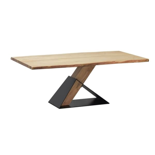 Matsalsbord Home ESPRIT Svart Naturell Metall Akaciaträ 200 x 100 x 76 cm