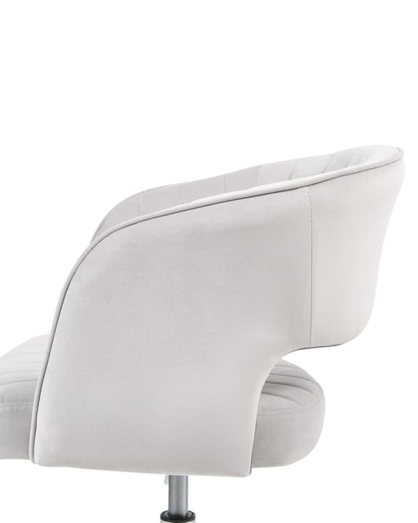 Kontorstol Lysegrå Velour Moderne Skrivebordsstol med Hjul Drejestol til Pigeværelse Ergonomisk Stol med Armlæn