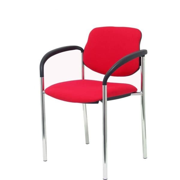 Silla confidant - PIQUERAS Y CRESPO - Villalgordo - Krom ram - Med armstöd - Röd