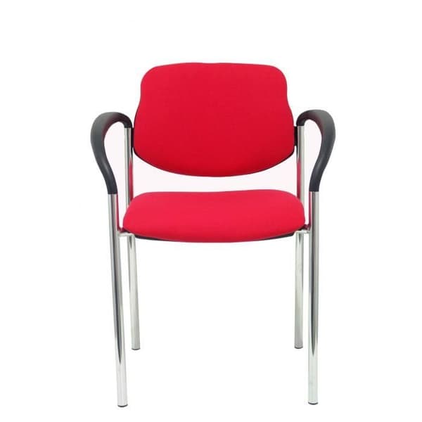 Silla confidant - PIQUERAS Y CRESPO - Villalgordo - Krom ram - Med armstöd - Röd