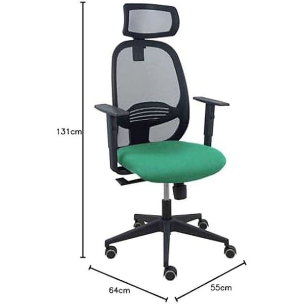 Ergonomisk kontorsstol - PIQUERAS Y CRESPO - Modell Bali - Svart - Justerbara armstöd - Justerbart huvudstöd