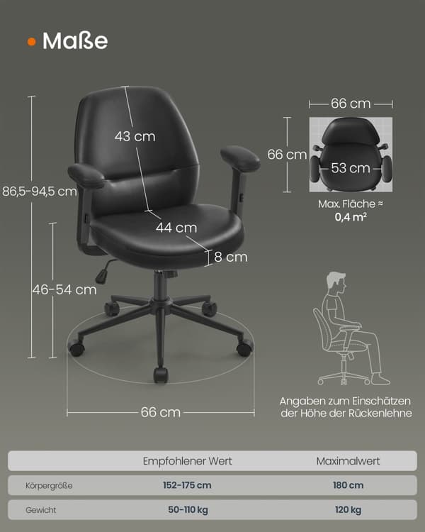 Toimistotuoli, SONGMICS HOME, 66x66x(86,5-94,5) cm, vaaleanpunainen.