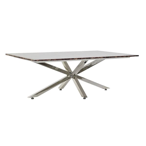 Sofabord DKD Home Decor Sølvfarvet Marmor Stål Plastik 130 x 80 x 45 cm