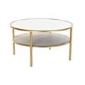 Miniatyrbillede 1 af 2: Sofabord DKD Home Decor Glamour Gylden Metal Spejl 87 x 87 x 48 cm