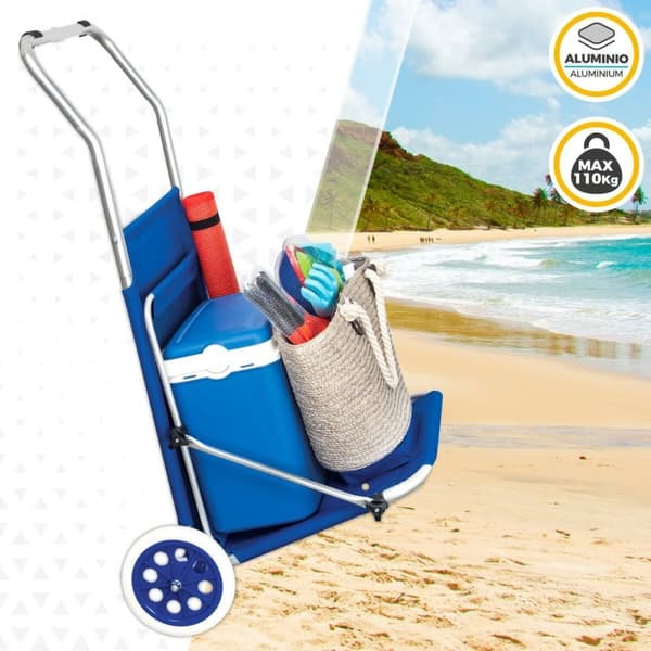Sammenklappelig lounger-campingstol Aktive Blå 62 x 62 x 117 cm Foldevogn Markise (2 enheder)