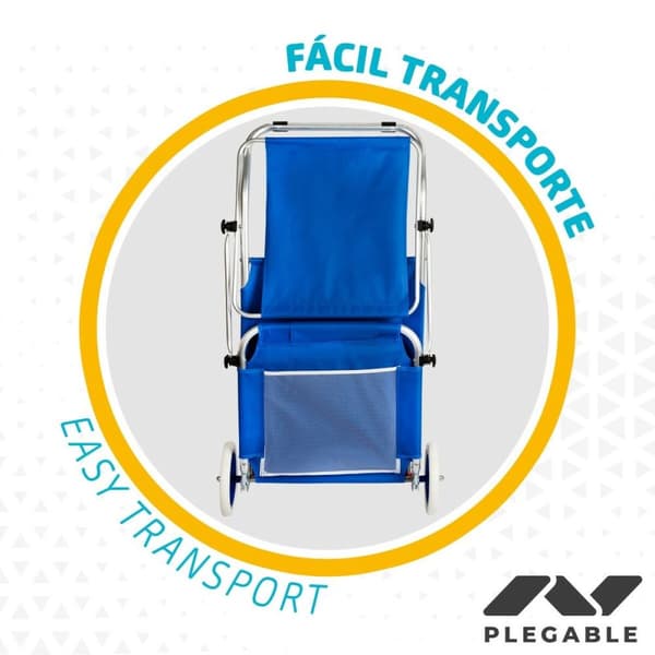 Sammenklappelig lounger-campingstol Aktive Blå 62 x 62 x 117 cm Foldevogn Markise (2 enheder)