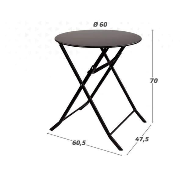 Sammenklappeligt bord Aktive 60 x 70 x 60 cm Stål