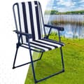 Miniatyrbillede 3 af 5: Polstrede Campingstol Aktive Stribet Hvid Marineblå 43 x 85 x 47 cm (4 enheder)