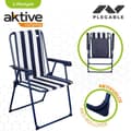 Miniatyrbillede 4 af 5: Polstrede Campingstol Aktive Stribet Hvid Marineblå 43 x 85 x 47 cm (4 enheder)