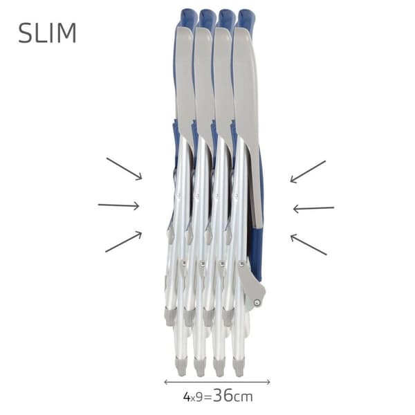 Strandkurv Aktive Slim Foldbar Marineblå 47 x 107 x 66 cm (4 enheder)