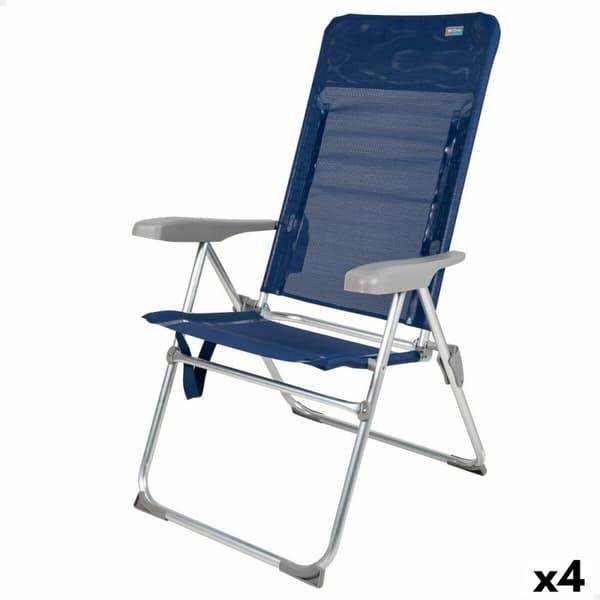 Strandkurv Aktive Slim Foldbar Marineblå 47 x 107 x 66 cm (4 enheder)