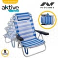 Miniatyrbillede 4 af 7: Strandkurv Aktive Foldbar Pude Hvid Blå 48 x 84 x 46 cm (2 enheder)