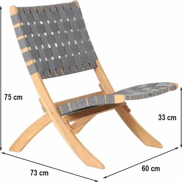 Vrtni stol Beau Rivage Grå 75 x 73 x 60 cm Foldbar 2 enheder