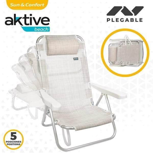 Polstrede Campingstol Colorbaby Hvid 48 x 46 x 84 cm Strand