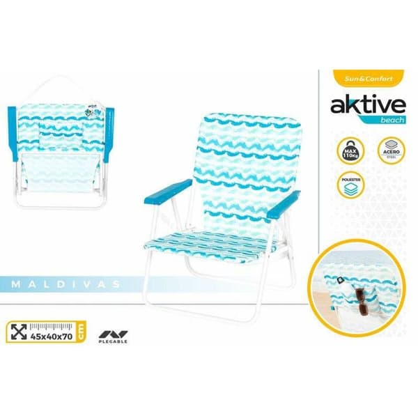 Polstrede Campingstol Aktive 45 x 40 x 70 cm