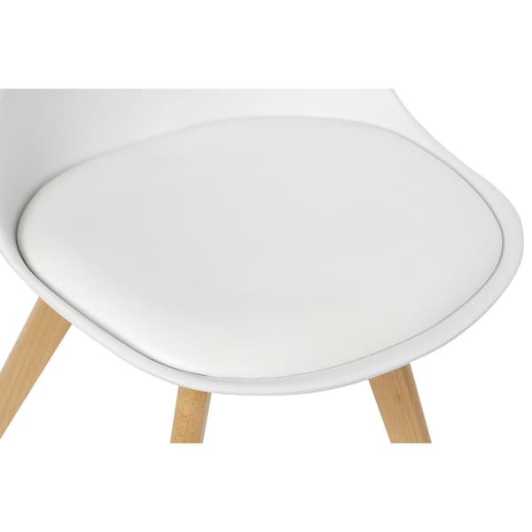 Stol DKD Home Decor 48 x 55 x 83 cm Hvit polypropylen Bøk