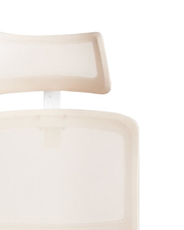 Kontorstol Beige Mesh Svingbar Justerbar høyde Nakkestøtte Hjemmekontor