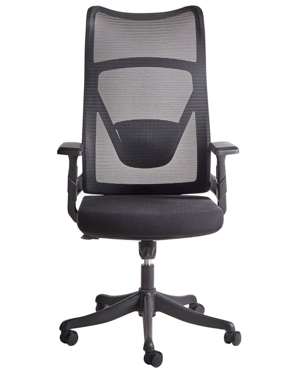 Kontorstol Sort Mesh 150 kg Ergonomisk Stol til Kontor med Drej Computerstol med Armlæn Hjemmekontorstol med Bløde Hjul