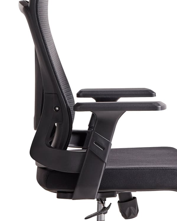 Kontorstol Sort Mesh 150 kg Ergonomisk Stol til Kontor med Drej Computerstol med Armlæn Hjemmekontorstol med Bløde Hjul