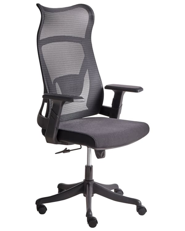 Kontorstol Sort Mesh 150 kg Ergonomisk Stol til Kontor med Drej Computerstol med Armlæn Hjemmekontorstol med Bløde Hjul