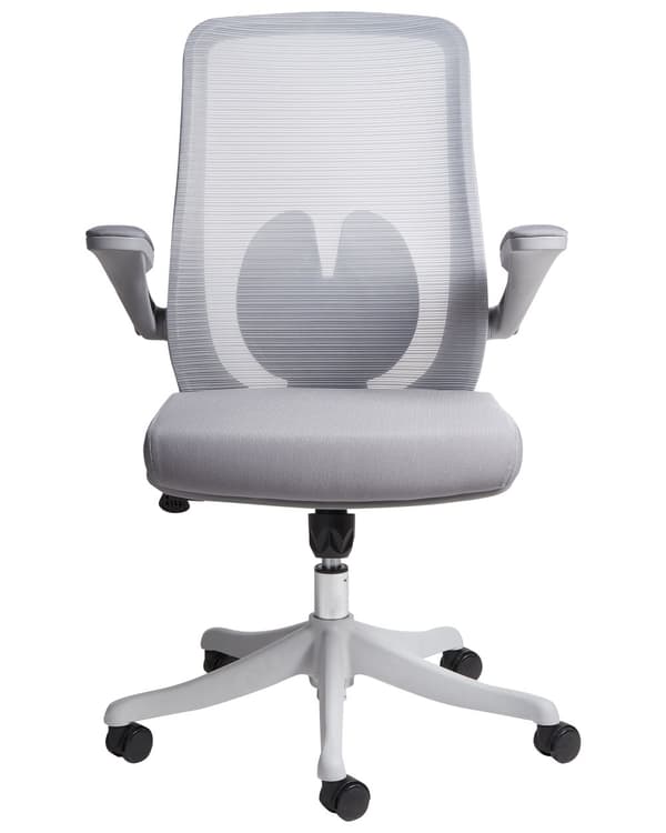 Kontorstol Grå Mesh 150 kg Ergonomisk Stol til Kontor med Drej Computerstol med Armlæn Hjemmekontorstol med Bløde Hjul