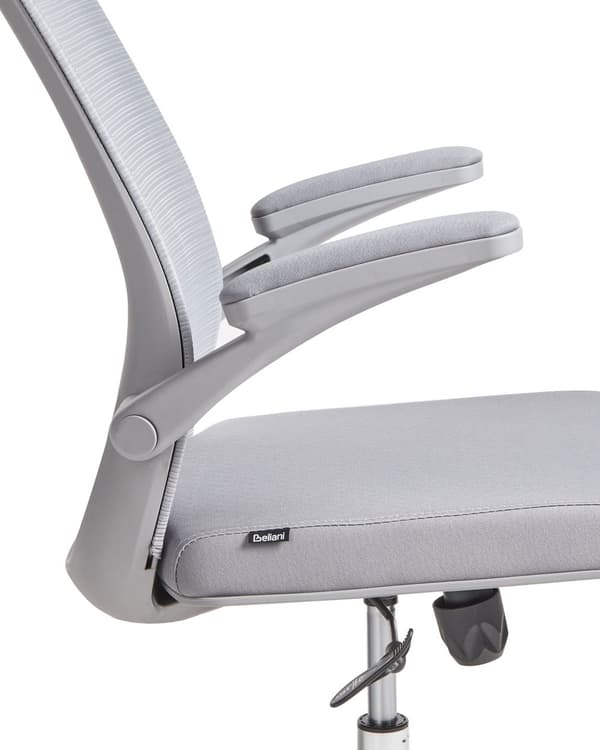 Kontorstol Grå Mesh 150 kg Ergonomisk Stol til Kontor med Drej Computerstol med Armlæn Hjemmekontorstol med Bløde Hjul