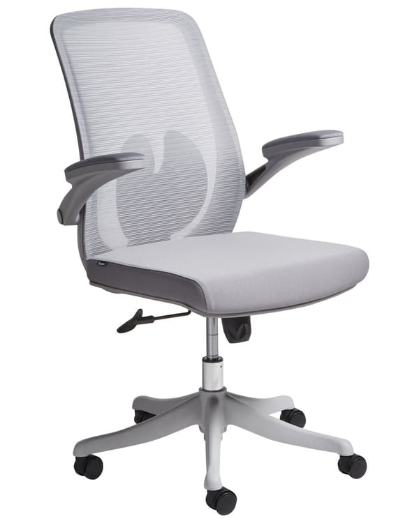Kontorstol Grå Mesh 150 kg Ergonomisk Stol til Kontor med Drej Computerstol med Armlæn Hjemmekontorstol med Bløde Hjul