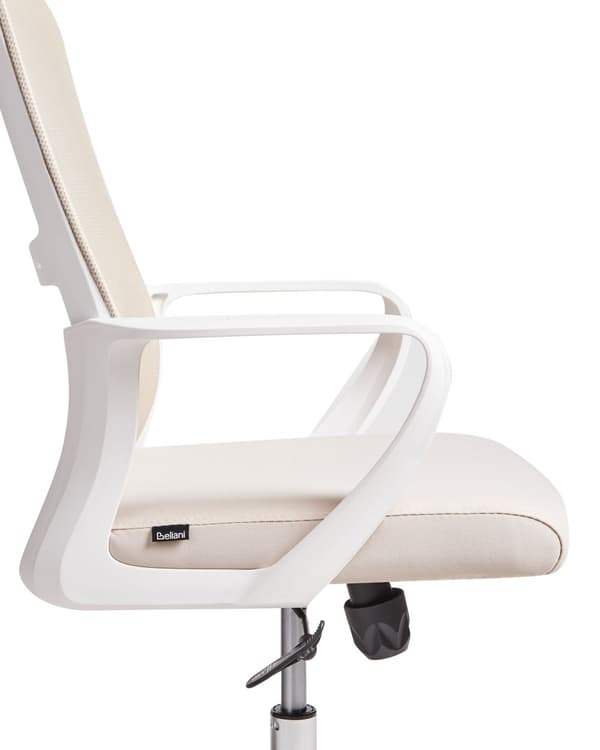Kontorstol Beige Mesh 150 kg Ergonomisk Stol til Kontor med Nakkestøtte Computerstol med Armlæn Hjemmekontorstol med Bløde Hjul