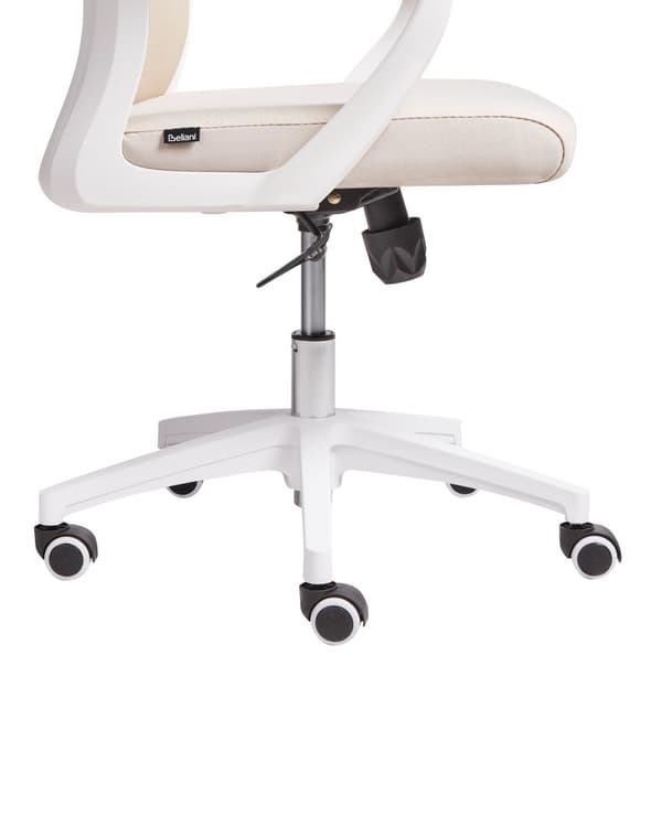 Kontorstol Beige Mesh 150 kg Ergonomisk Stol til Kontor med Nakkestøtte Computerstol med Armlæn Hjemmekontorstol med Bløde Hjul